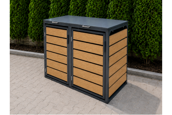 ZABUDOWA ŚMIETNIKOWA 2x120L kolor DREWNO